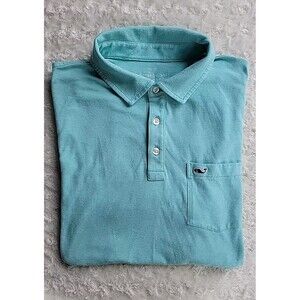 Vineyard Vines Stretch Short Sleeve Green Pocket Polo Shirt Men's | Medium